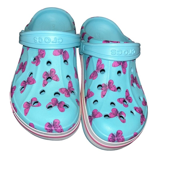 Crocs Bayaband butterfly Girl Printed crocs girls youth 2 j2 clogs - Picture 1 of 5